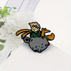 Alloy Brooch For Men Fox Boy Overlooking Distance Pin