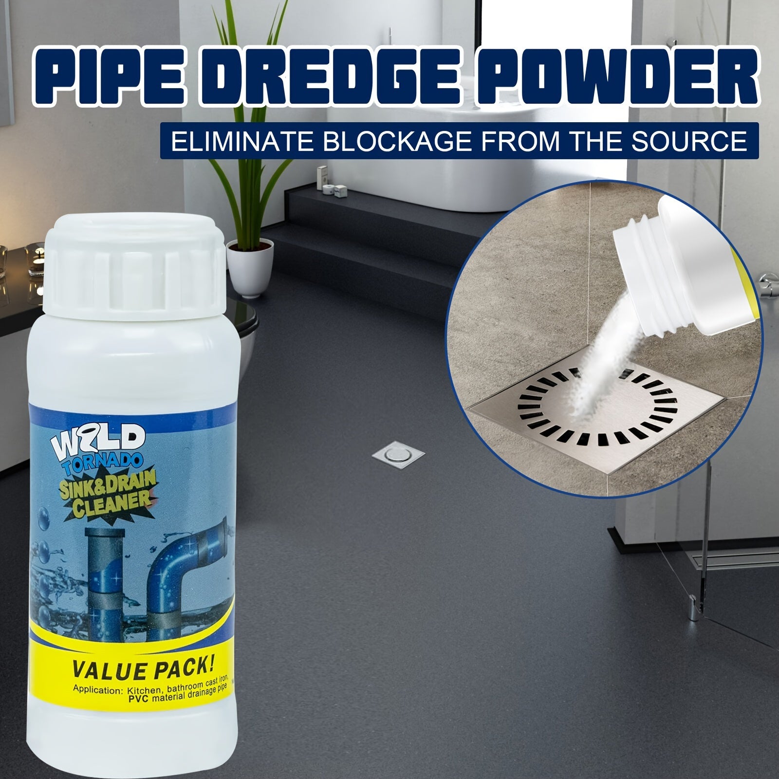 2pcs Toilet Clog Remover Foam Cleaner Drain Cleaner for Shower/Sink Drains