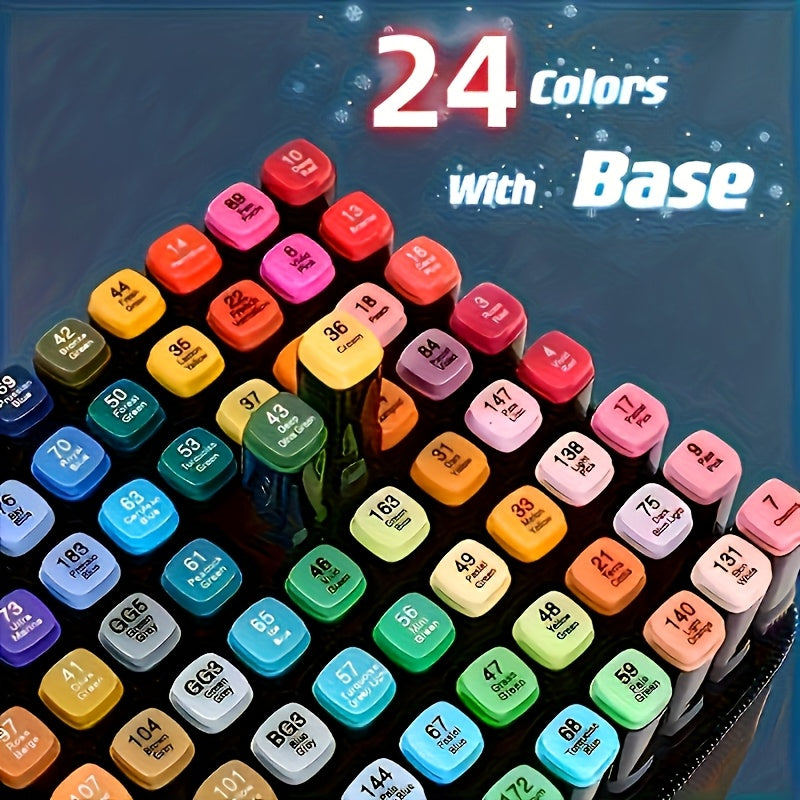 Artist Marker Set Dual Tip Angle and Fine Line Sketching Art Markers