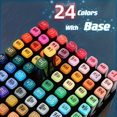 Artist Marker Set Dual Tip Angle and Fine Line Sketching Art Markers