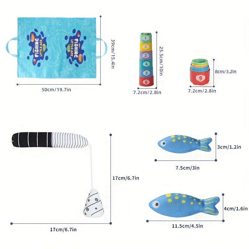 Colorful Children's Fishing Toy with Numbered Fish
