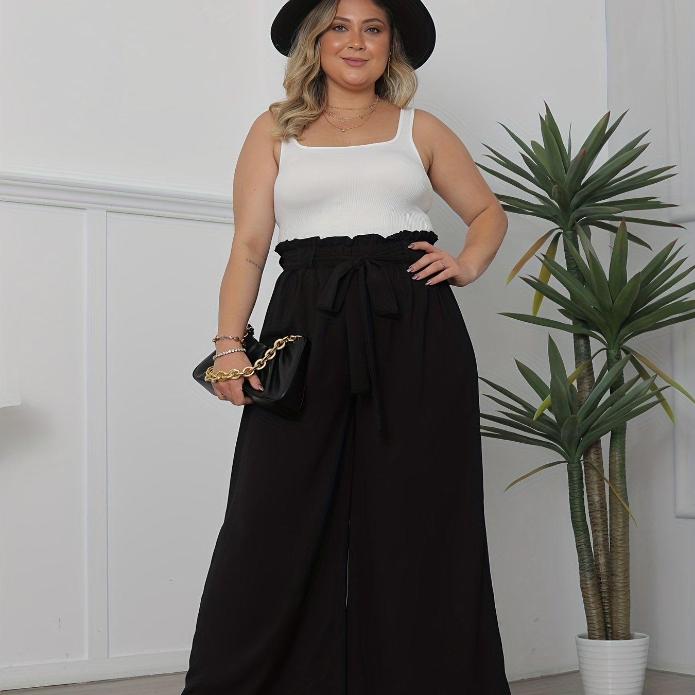  Wide Leg Pants With Belt