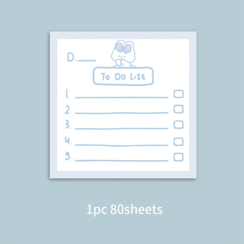 80sheets Cute Animal Sticky Notes Notepad Message Book Office Supplies