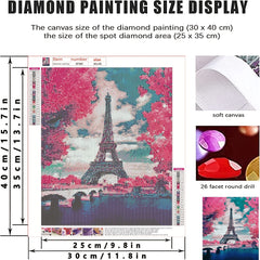 DIY 5D Diamond Painting Kit Iron Tower Home Wall Decor Gift