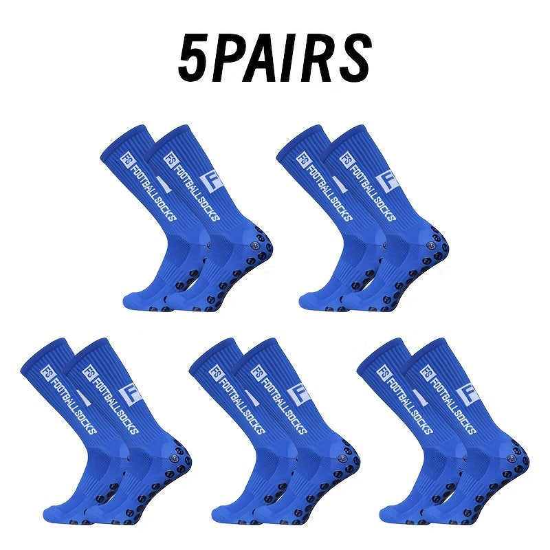 5 Pairs Non-Slip Mid-Calf Football Socks