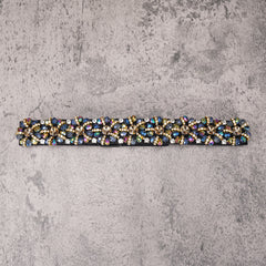 Colorful Rhinestone Flower Belt Women Elastic Thin Belts Waistband
