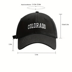 COLORADO Embroidery Baseball Cap Solid Cotton Sun Hat Unisex Adjustable