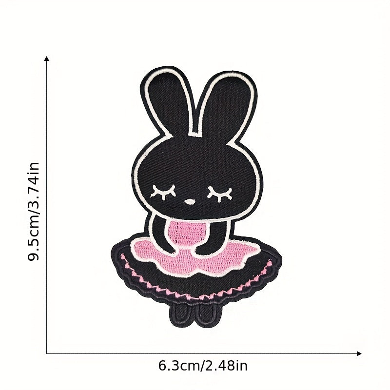 10pcs Cartoon Rabbit Iron On Patches For Girls
