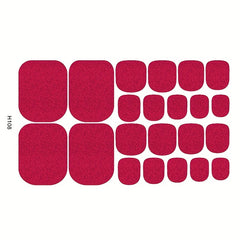 Glitter Toe Nail Sticker Summer Style Tips Full Cover Foot Decal 8 Sheets Pack