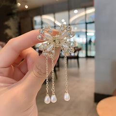 Rhinestone Butterfly Tassel Hair Claw Clip Bow Hairclip