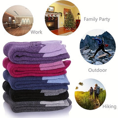 5 pairs Outdoor Cat Pattern Soft Thick Casual Cotton Warm Socks
