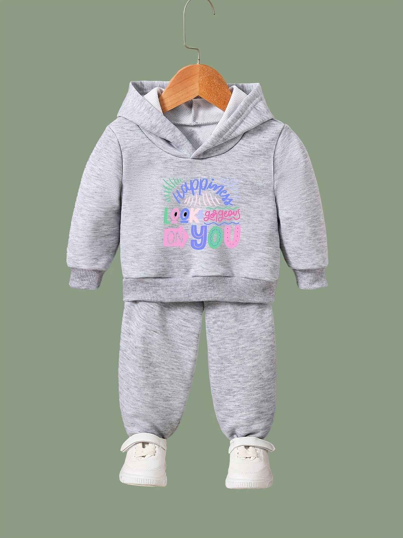 Pattern Long Sleeve Hoodie & Sweatpants Set