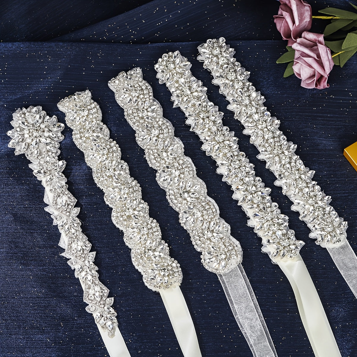 Sparkling Rhinestone Bridal Sash for Brides & Gowns