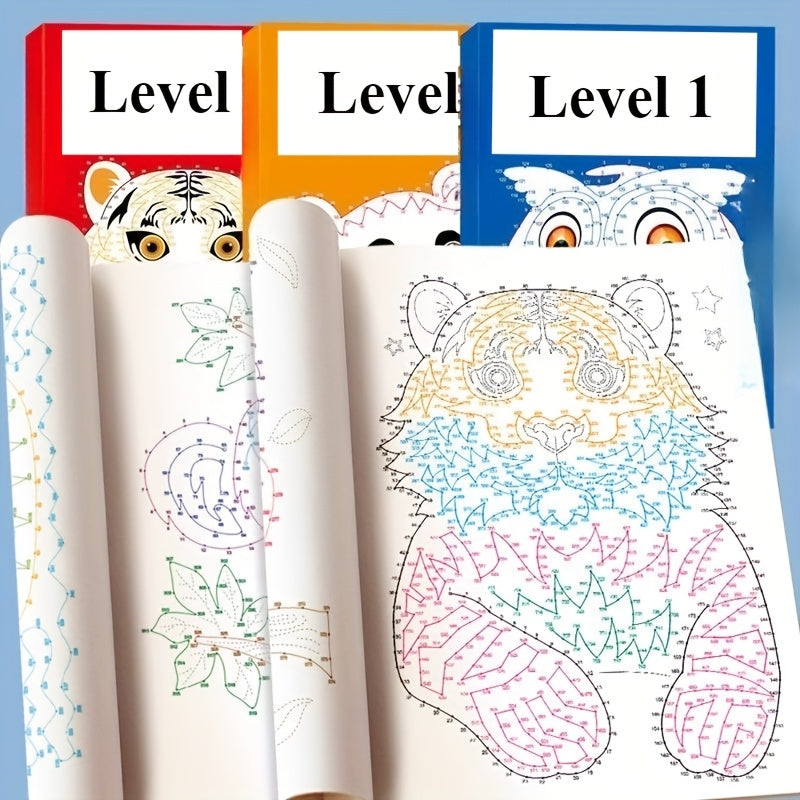 Dot to Dot Drawing Books with Animal Patterns 3 Levels of Difficulty