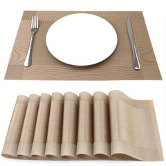 8pcs Insulated Plastic Square Placemats Waterproof Non Slip for Home Hotel