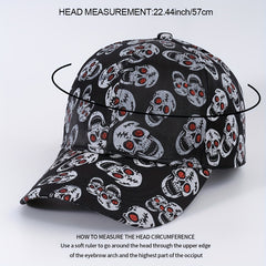 Skull Star Printed Baseball Cap Unisex Lightweight Hip Hop Dad Hat