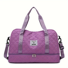 Nylon Sports Duffel Bag with Wet Dry Compartment & Shoe Pocket