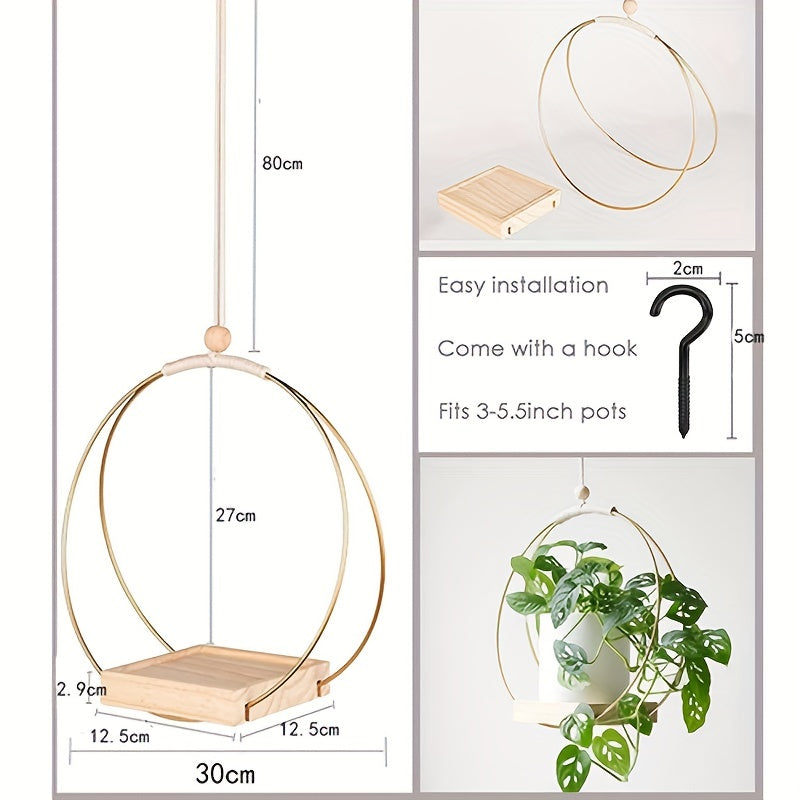 Iron Ring Flower Wreath Wall Hanging Flower Pot