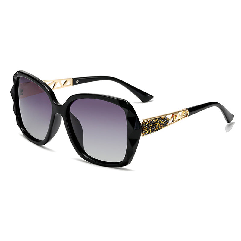 Oversized Polarized Sunglasses Women Rhinestone UV Protection
