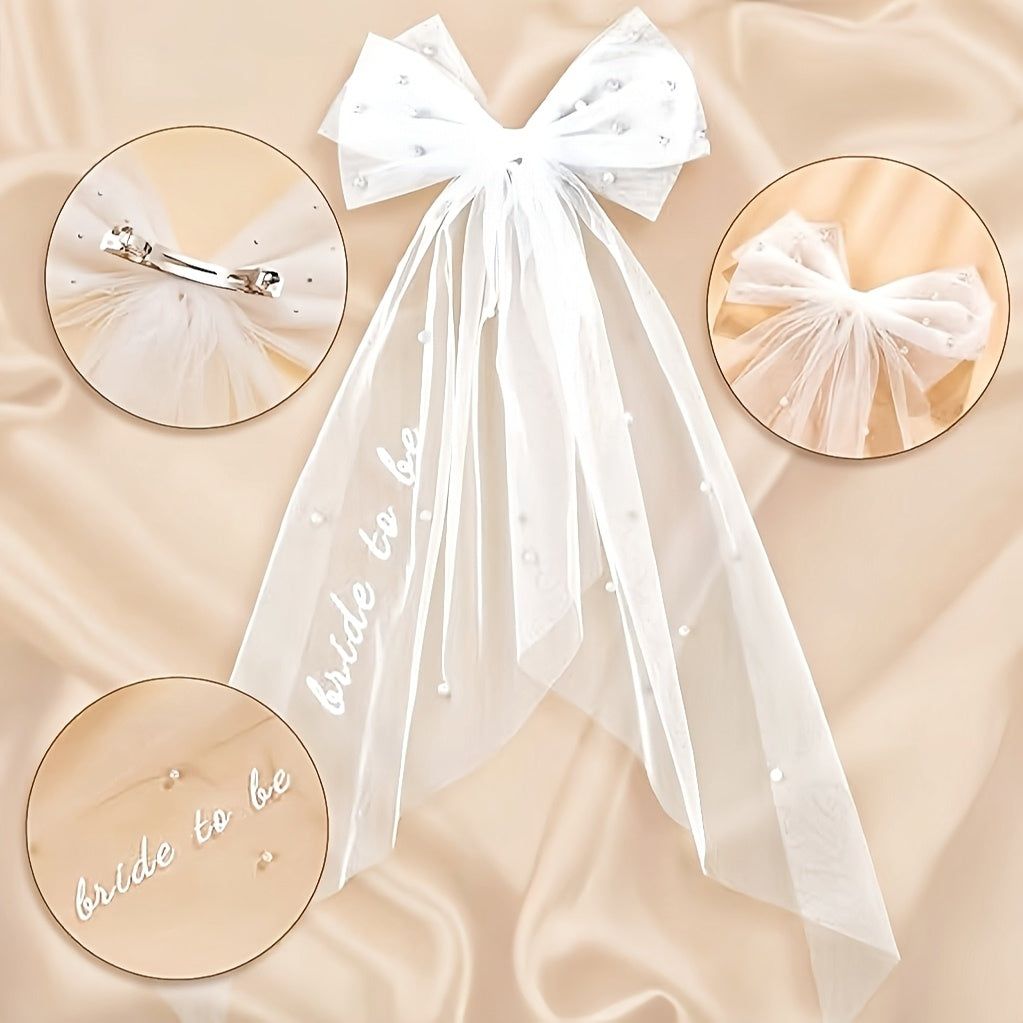 Bridal Veil Hair Clip Glamorous Wedding Hair Accessory for Brides