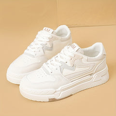 Women's Soft Sole Low Sports Shoes Lace up Casual Skate Shoes