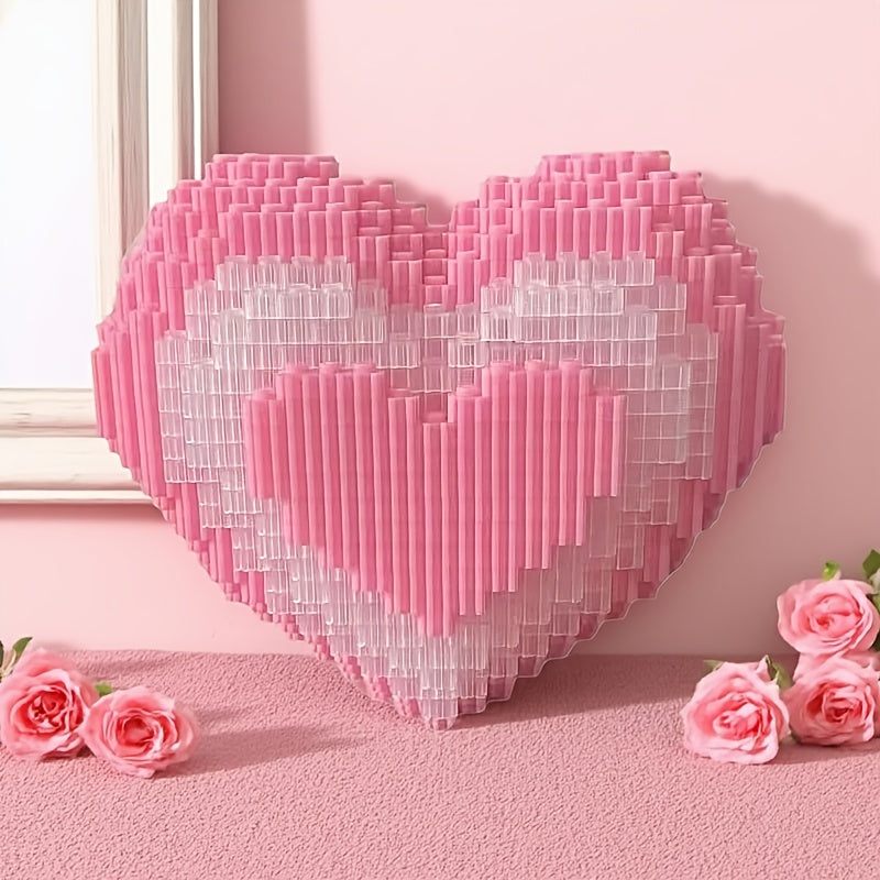Pink Love Romantic Building Blocks with Small Grains for Couples