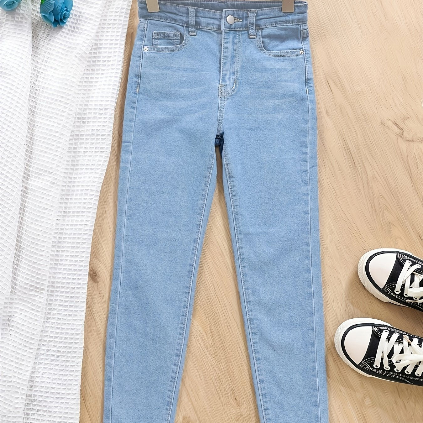 Girls Ripped Jeans Skinny Slim Fit Denim Pants