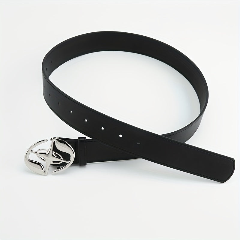 Oval Cross Metal Buckle Belt Casual Jeans Belt Unisex