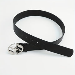 Oval Cross Metal Buckle Belt Casual Jeans Belt Unisex