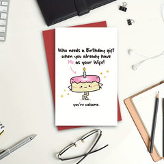 Funny Husband Birthday Card - Humorous Card for Him