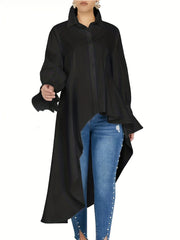  Women's Long Sleeve Peplum Shirt