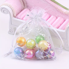 10pcs Snowflake Gilded Gauze Bags for Christmas Parties Wedding Gift Bags