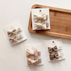 2pcs Fabric Bow Hair Clips for Baby Girls