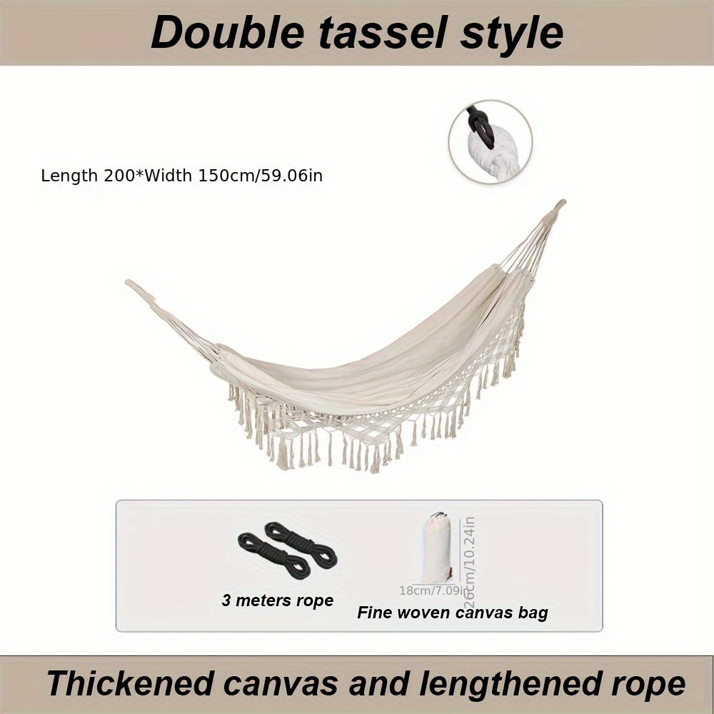 Double Tassel Hammock Portable for Outdoor Camping