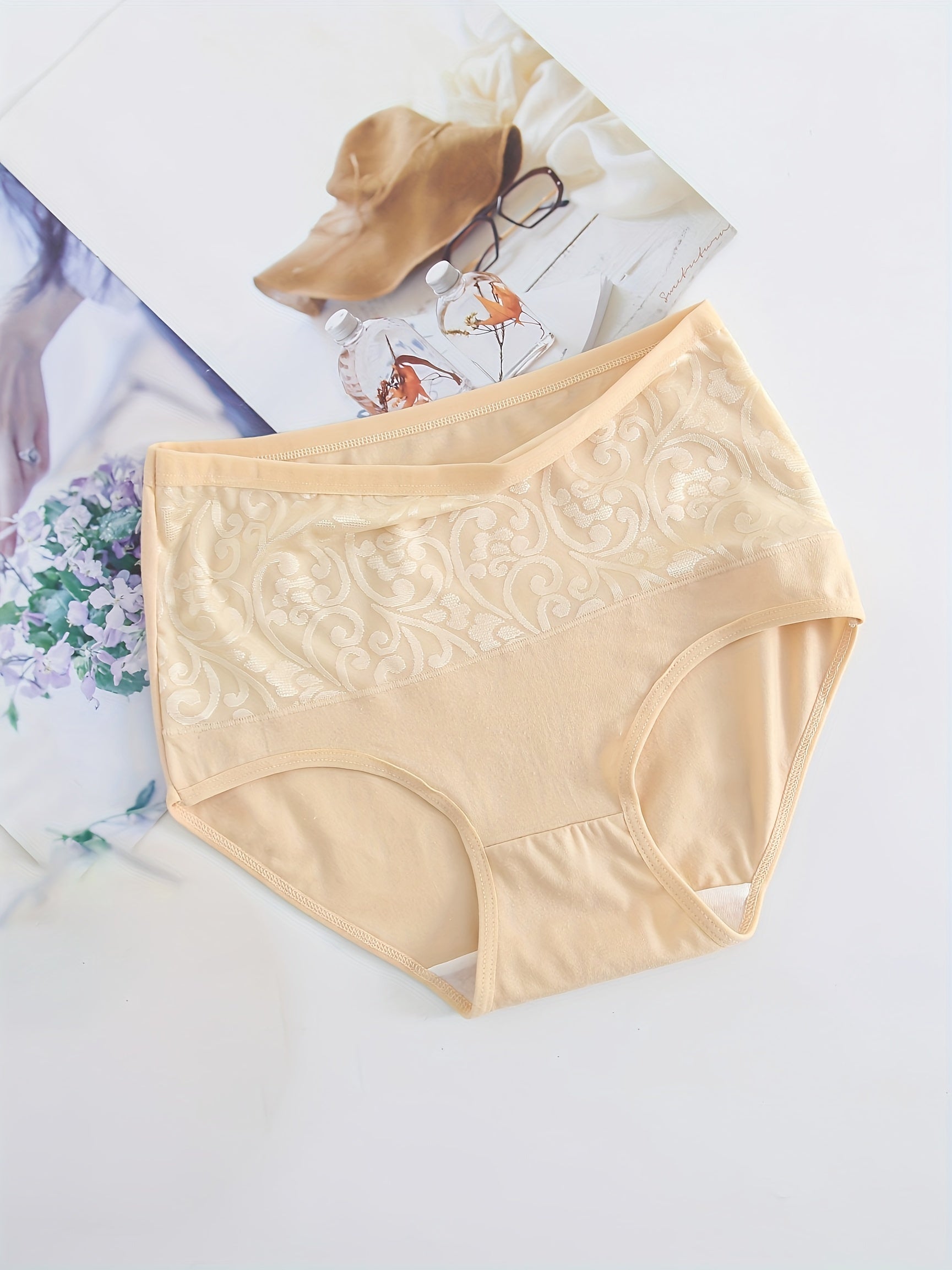Women's Plus Floral Print High Rise Shaping Panties 3PC Set