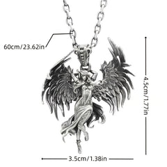 Men's Retro Angel Wings Pendant Necklace