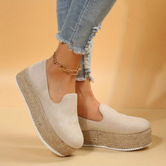 Women's Platform Espadrille Loafers Slip On Shoes
