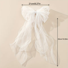 Romantic Sheer Bowknot Bridal Veil with Ribbon Edge & Comb
