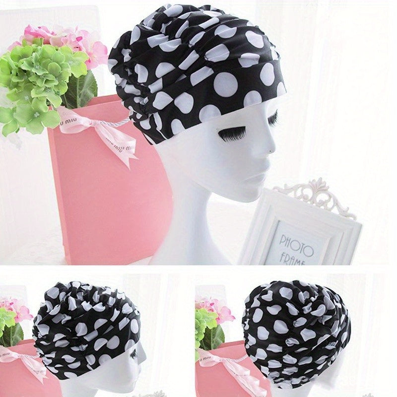Pleated Swim Caps for Men Women Large Head Long Short Hair Bathing Cap