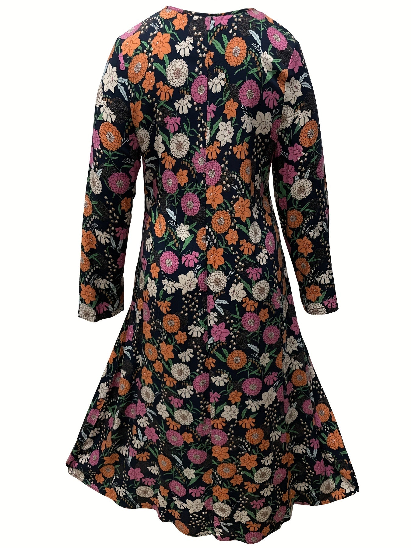 Floral Print Long Sleeve Maxi Dress