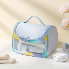 Clear Waterproof Cosmetic Bag PU Leather Makeup Organizer