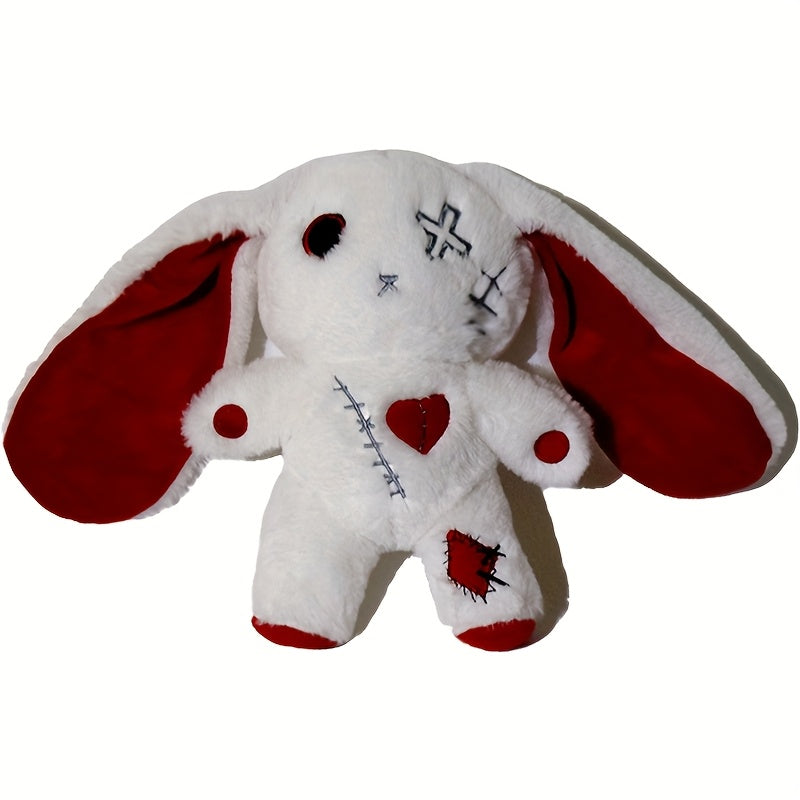 Cartoon Rabbit Plush Toy and Red Polyester Halloween Decor Gift