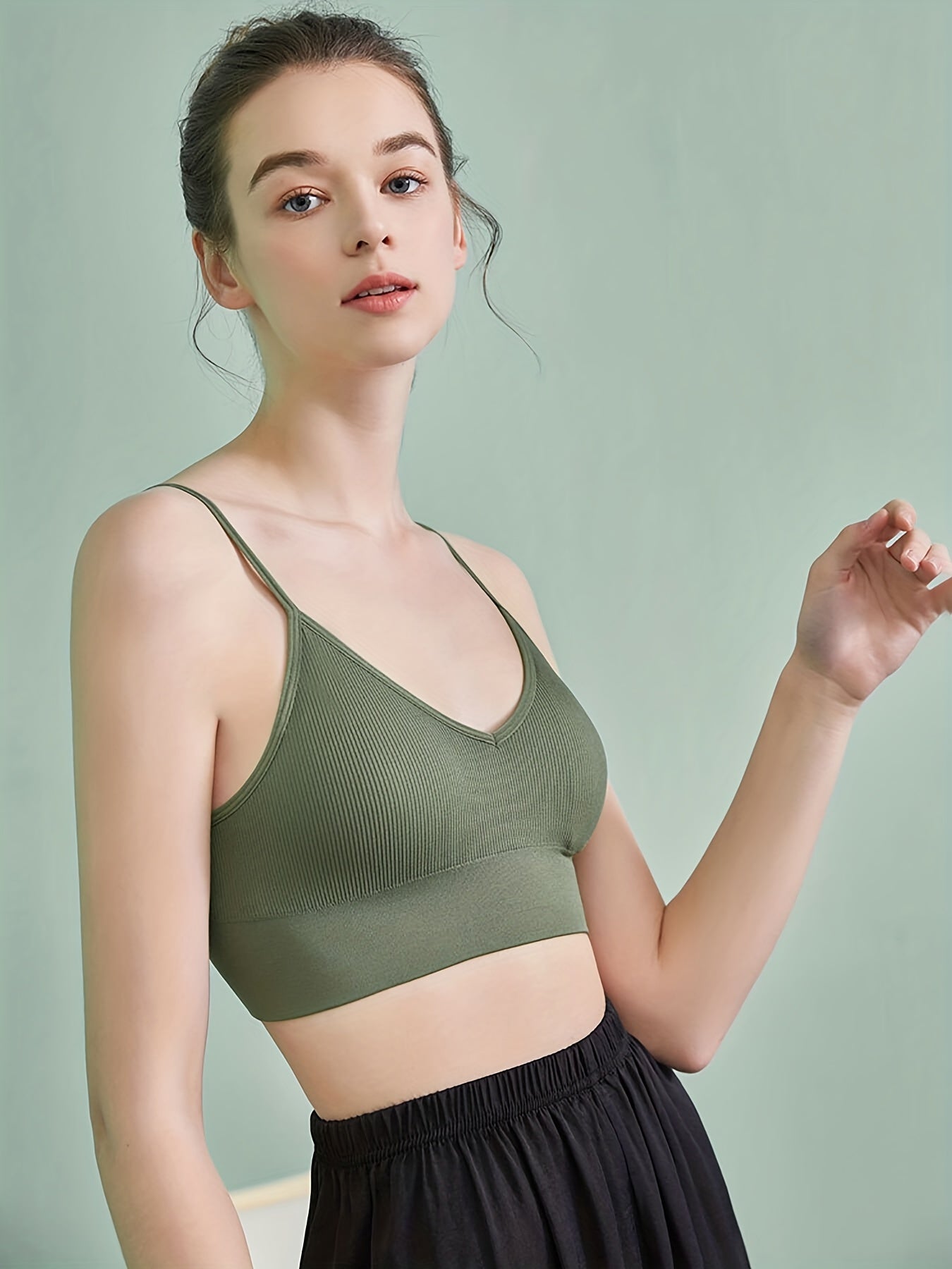 Triangle Cups Sports Bra Push Up Yoga Fitness Bra