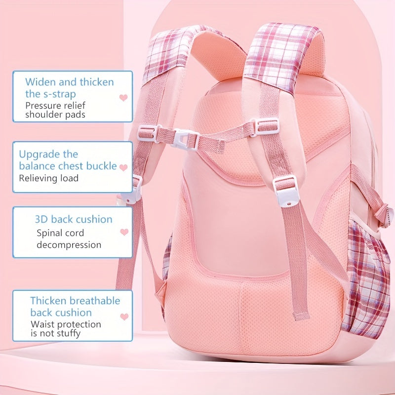 Kids Girls Cartoon Canvas Backpack Lightweight