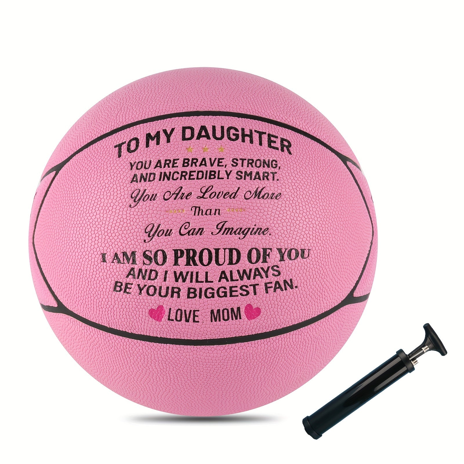 Engraved Basketball To My Daughter From Mom PU leather Basketball Gift