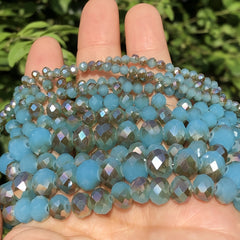 AAA Lake Jade Austria Crystal Glass Wheel Loose Spacer Beads