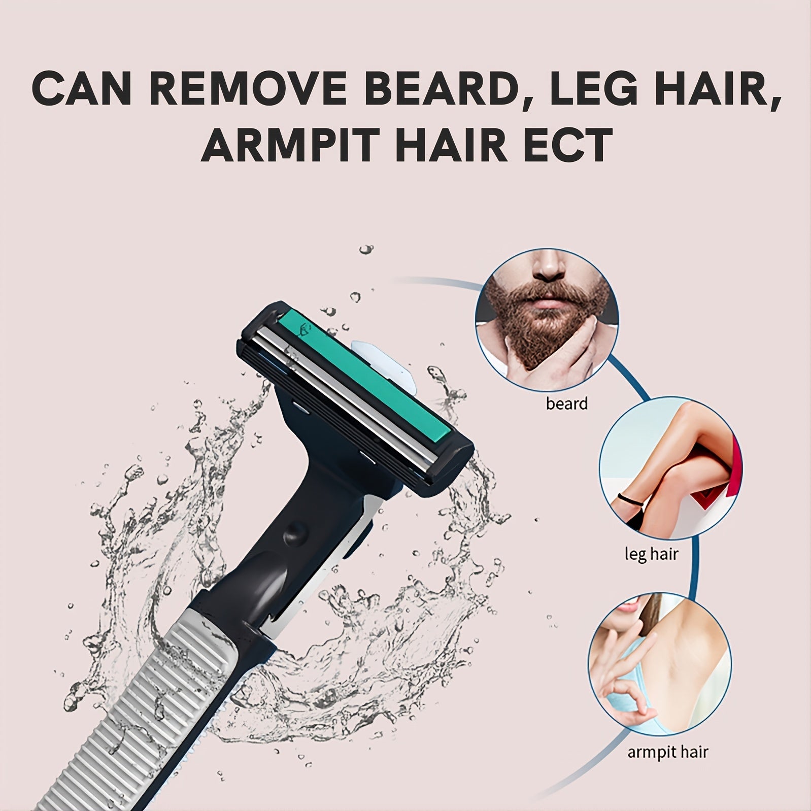 Razor Holder & 30 Replacement Blades with Skin Guard - Shaving Kit