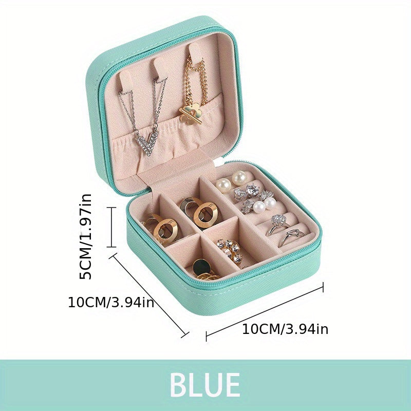 Mini Jewelry Organizer Case Portable PU Leather Storage Necklace Box