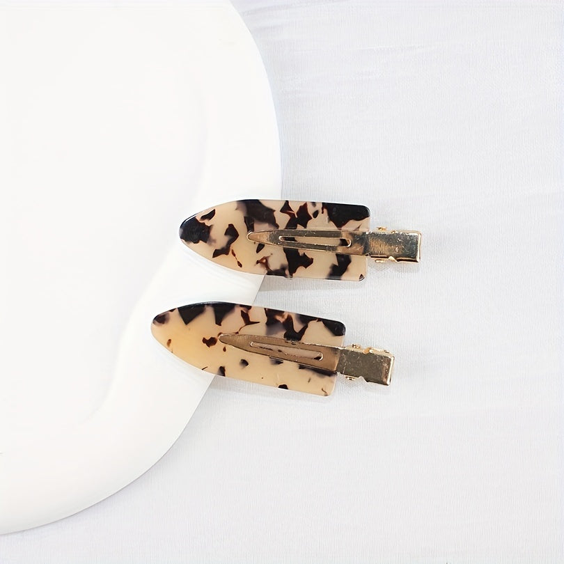 4pcs Tortoiseshell Hair Clips Acetate Retro Duckbill Clip Non Crease Hair Slides