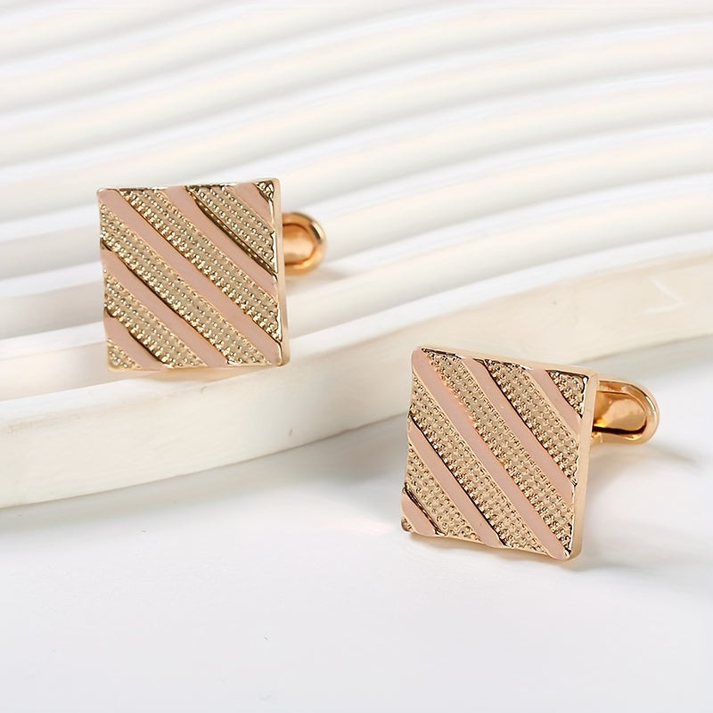 Square Striped Paint Cufflinks French Business Shirt Cufflinks